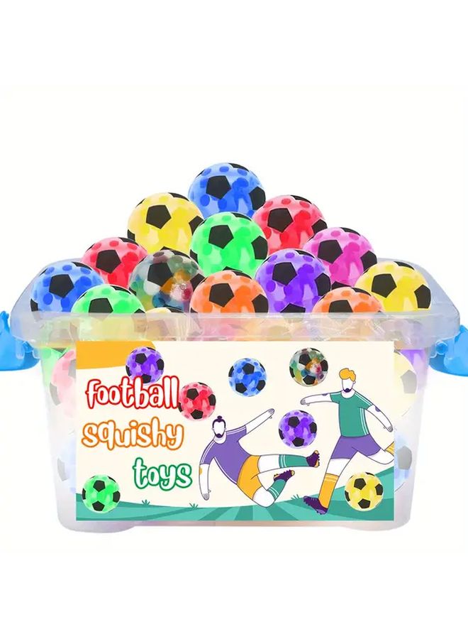 36pcs Colorful Soccer Squishy Stress Balls Party Favors for Halloween Christmas Carnivals - Image 1